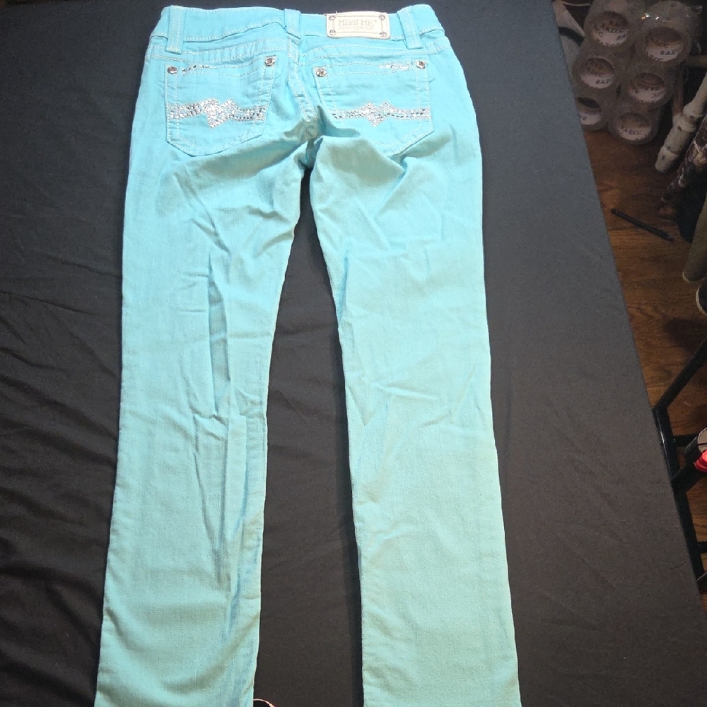 Miss Me Aqua Straight Leg Jeans
